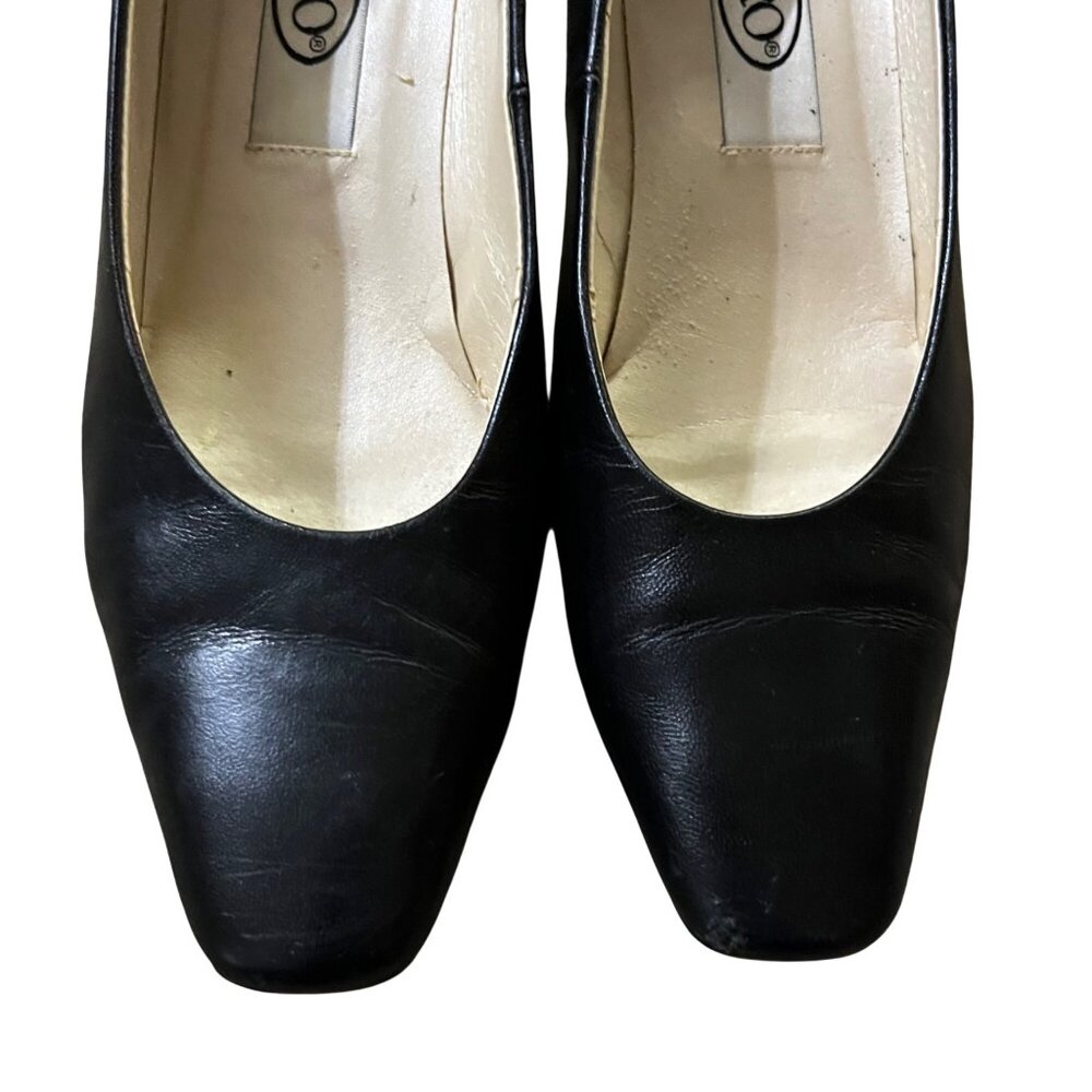 Vintage SRO Leather Heels Women’s 7.5M Blue Low Heel Pumps Used - Picture 5 of 16